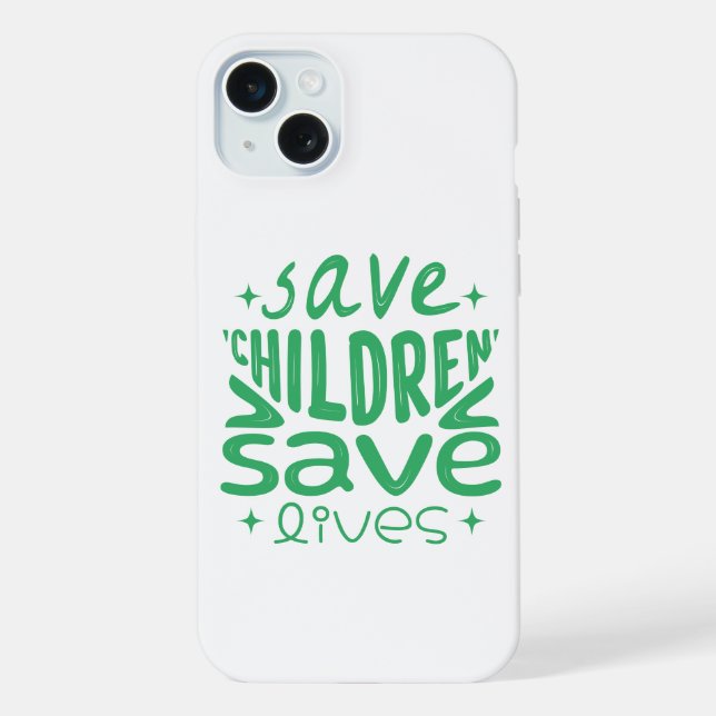 Save Children, Save Lives iPhone Case (Back)