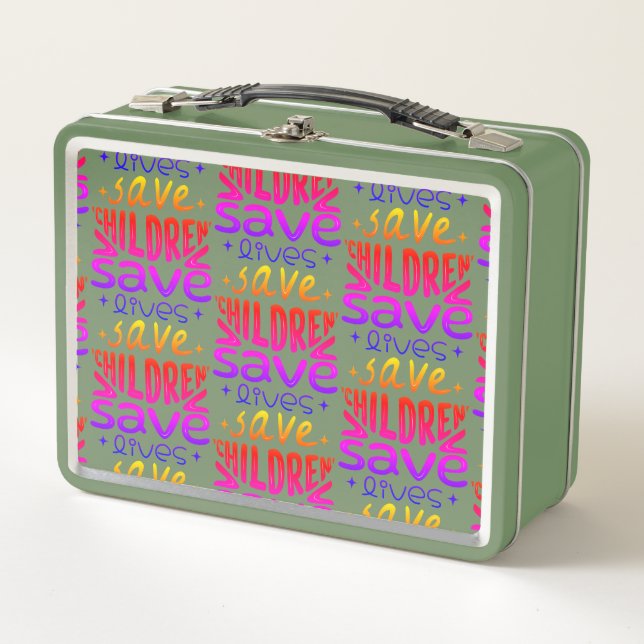 Save Children, Save Lives Metal Lunch Box (Front)