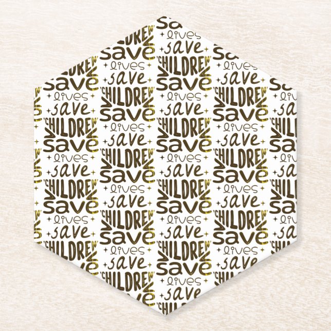 Save Children, Save Lives Paper Coaster (Front)