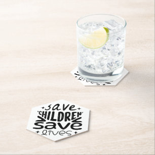 Save Children, Save Lives Paper Coaster