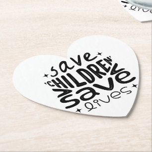 Save Children, Save Lives Paper Coaster
