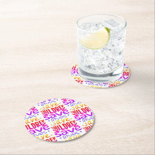 Save Children, Save Lives Round Paper Coaster