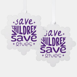 Save Children, Save Lives Tree Decoration Card