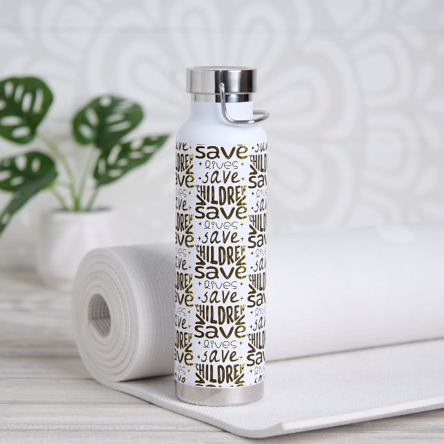 Save Children, Save Lives Water Bottle (Yoga)