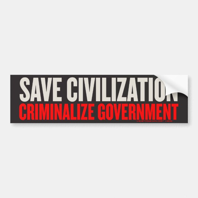 Save Civilisation Bumper Sticker (Front)