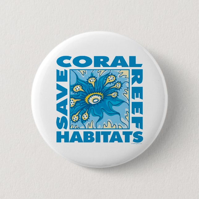 Save Coral Reefs 6 Cm Round Badge (Front)