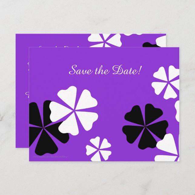 Save Date 85th Birthday Party Purple Announcement Postcard (Front/Back)