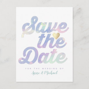 save date wedding announcement postcard