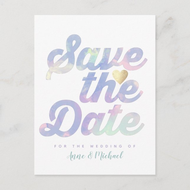 save date wedding announcement postcard (Front)