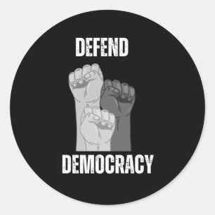 Save Democracy 2025 Design 2  Classic Round Sticker
