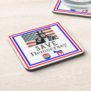 Save Democracy Beverage Coaster