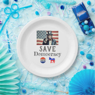 Save Democracy Paper Plate