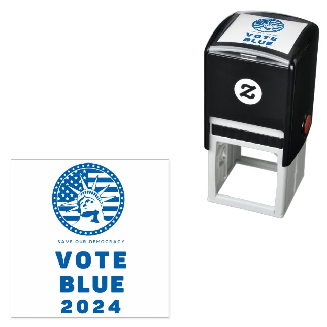Save Democracy Vote Blue 2024 Election Self-inking Stamp (In Situ)