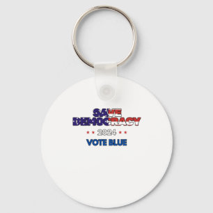 Save Democracy Vote Blue Key Ring