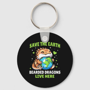 Save Earth Bearded Dragon Design - Funny Animal Ea Key Ring