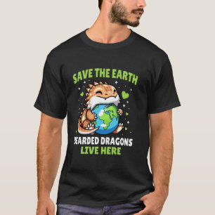 Save Earth Bearded Dragon Design - Funny Animal Ea T-Shirt
