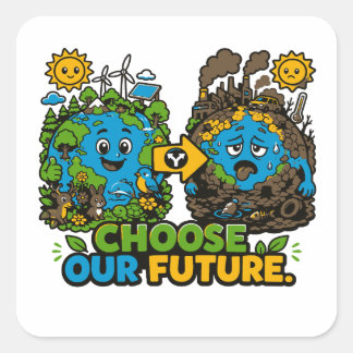 Save Earth Climate Action Eco  Square Sticker