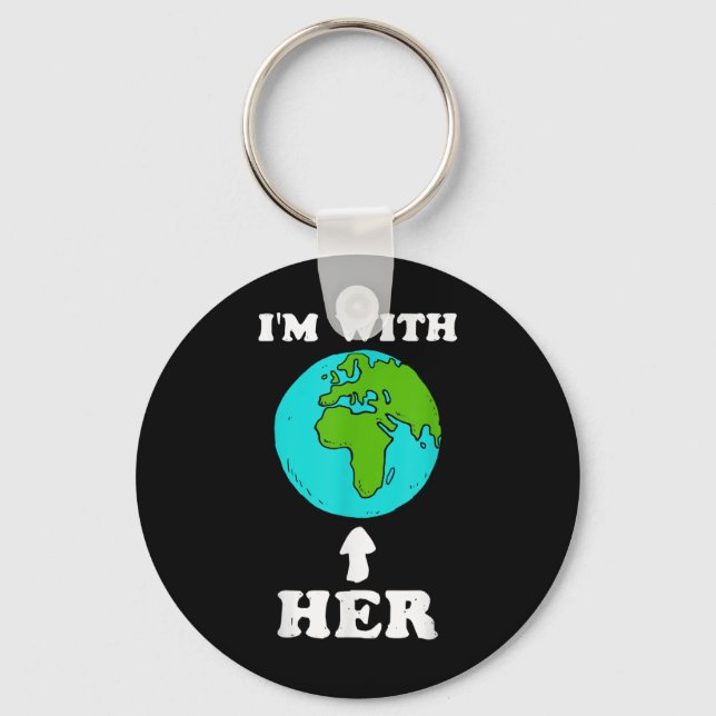 Save Earth Climate Change Recycling Environmental  Key Ring (Front)