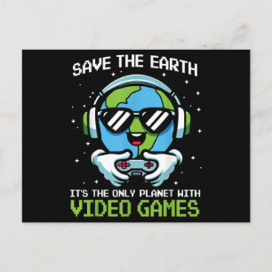 Save Earth Gamer Design - Funny Earth Day Video Ga Holiday Postcard
