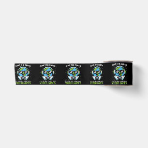 Save Earth Gamer Design - Funny Earth Day Video Ga Satin Ribbon