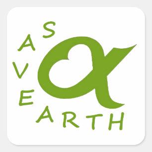 save earth planète square sticker