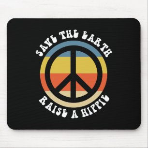 Save Earth Raise A Hippie 50th Anniversary Earth D Mouse Pad
