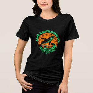 Save Earth Save Us Whale Earth Day T-Shirt Tri-Blend Shirt