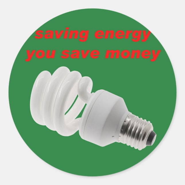 Save energy classic round sticker (Front)