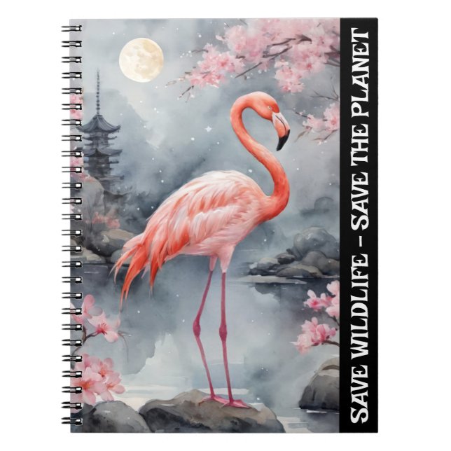 Save Flamingo - Save the wilderness and the planet Notebook (Front)