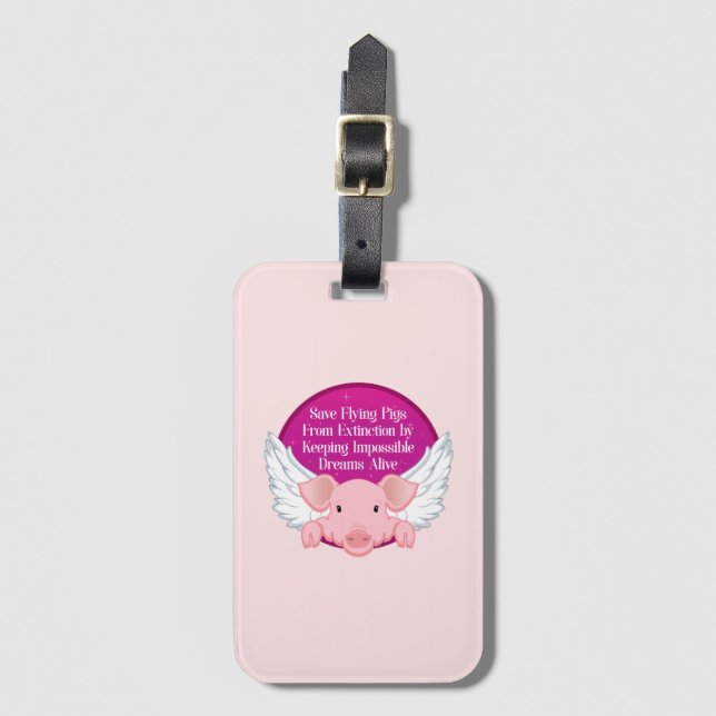 Save Flying Pigs Luggage Tag (Front Vertical)