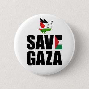 SAVE GAZA  6 CM ROUND BADGE