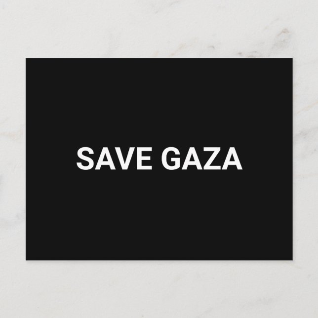 Save Gaza black white custom text minimalist Postcard (Front)