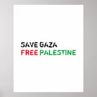 Save Gaza Free Palestine black red green white