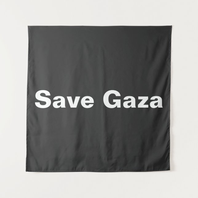 Save Gaza Simple Text Supporting Gaza Palestine Tapestry (Front)