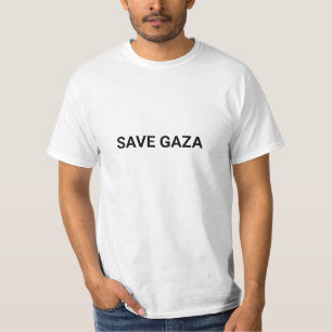 Save Gaza white black custom text minimalist T-Shirt
