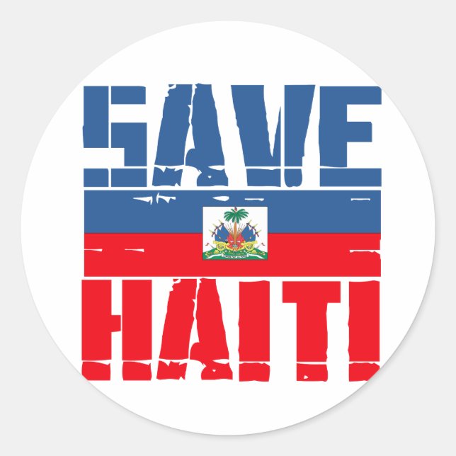 SAVE HAITI CLASSIC ROUND STICKER (Front)
