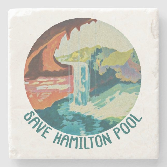 Save Hamilton Pool Marble Stone Coaster (Front)