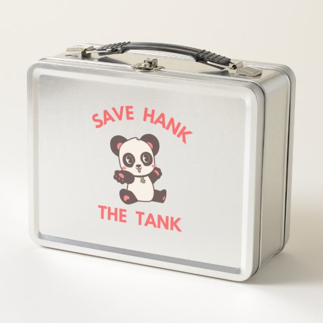 Save Hank The Tank Funny Metal Lunch Box (Front)