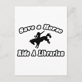 Save Horse, Ride Librarian Postcard