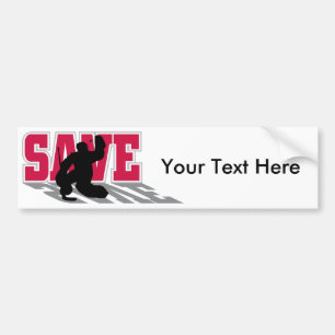Save - Ice Hockey Goaltender Sports Bumper Sticker