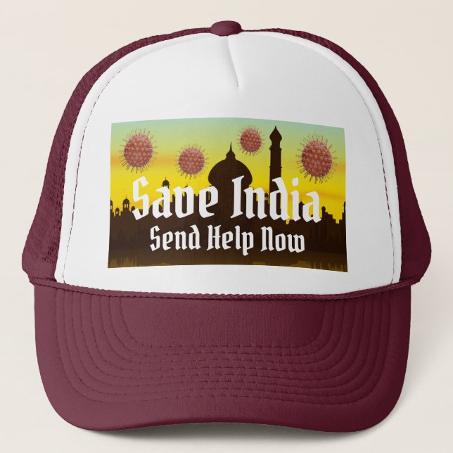 Save India From Covid-19 Trucker Hat (Front)