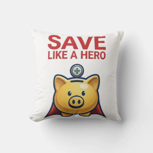 Save Like A Hero – Super Piggy Bank Cushion