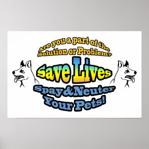 Save Lives Spay & Neuter Your Pets! Poster