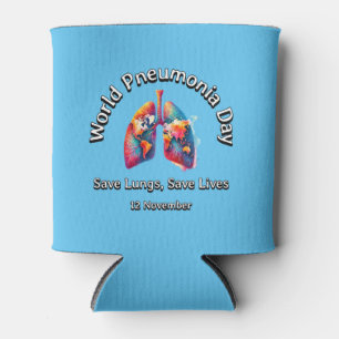 Save Lungs, Save Lives. World Pneumonia Day. Can Cooler