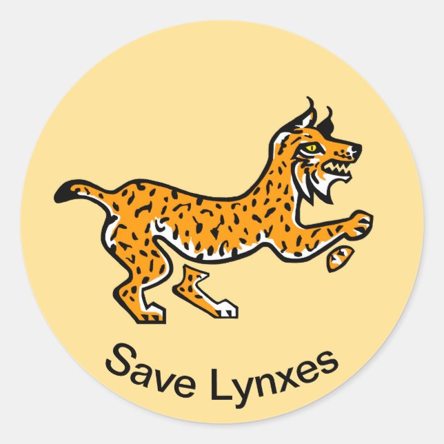 Save LYNXES - Wildlife - Nature Classic Round Sticker (Front)