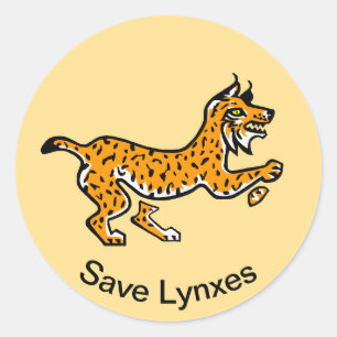 Save LYNXES - Wildlife - Nature Classic Round Sticker