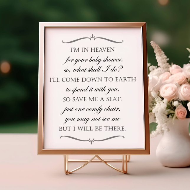 Save Me A Seat Elegant Baby Shower Memorial Chair Poster (Creator Uploaded)