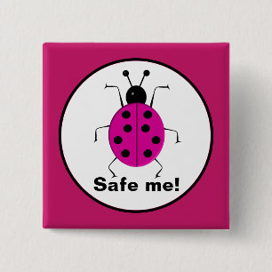 Save me! Cute colourful ladybugs,personalised 15 Cm Square Badge