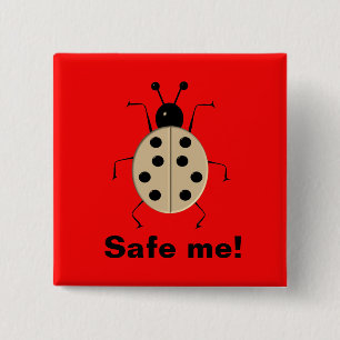 Save me! Cute colourful ladybugs,personalised 15 Cm Square Badge