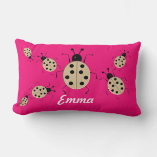 Save me! Cute colourful ladybugs,personalised Lumbar Cushion
